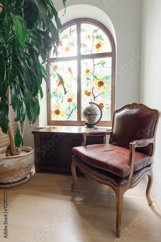 Ancient cabinet and armchair