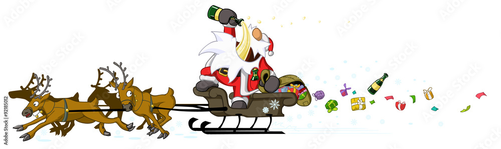 Party Christmas Cartoon, Drunk Driving
