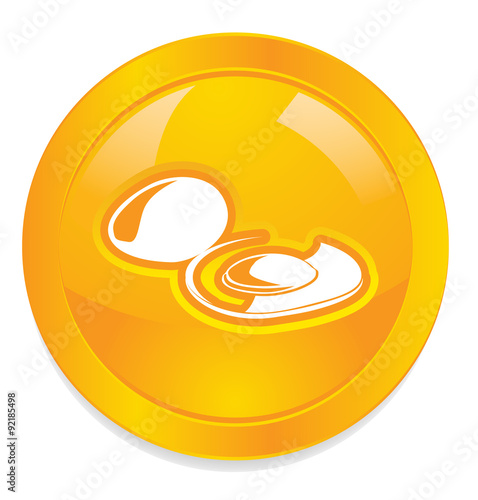 Chicken egg vector button icon image