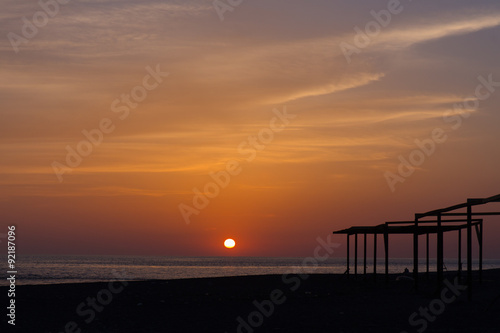 Sunset over beach