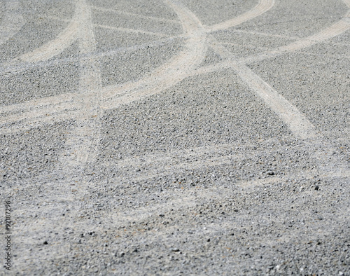 Tire Tracks in Driveway Rocks