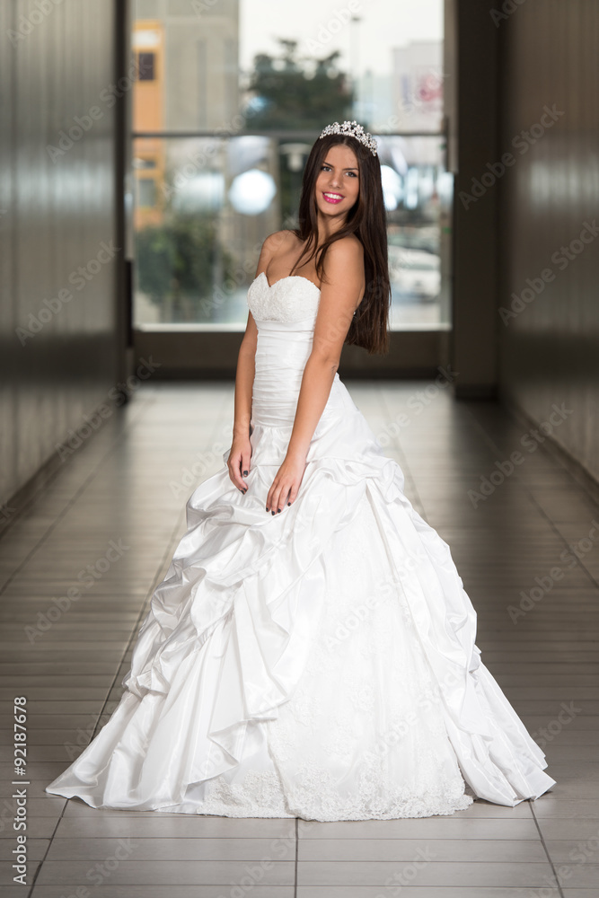 Beauty Bride In White Dress