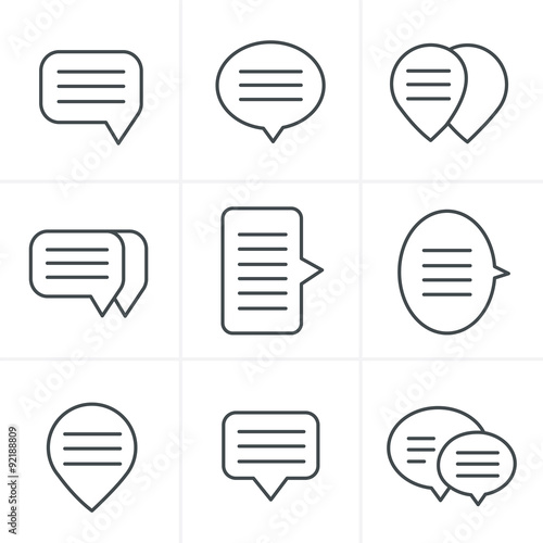 Line Icons Style Speech bubble icon set