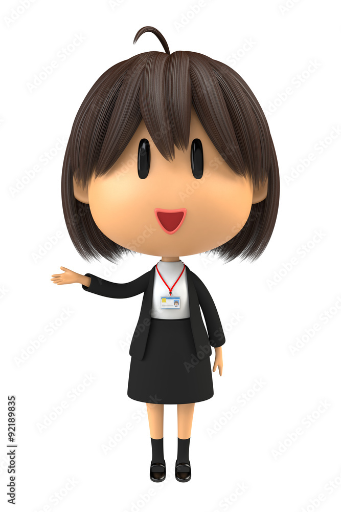 笑顔で示す女性スタッフ 笑顔で示す女性スタッフ