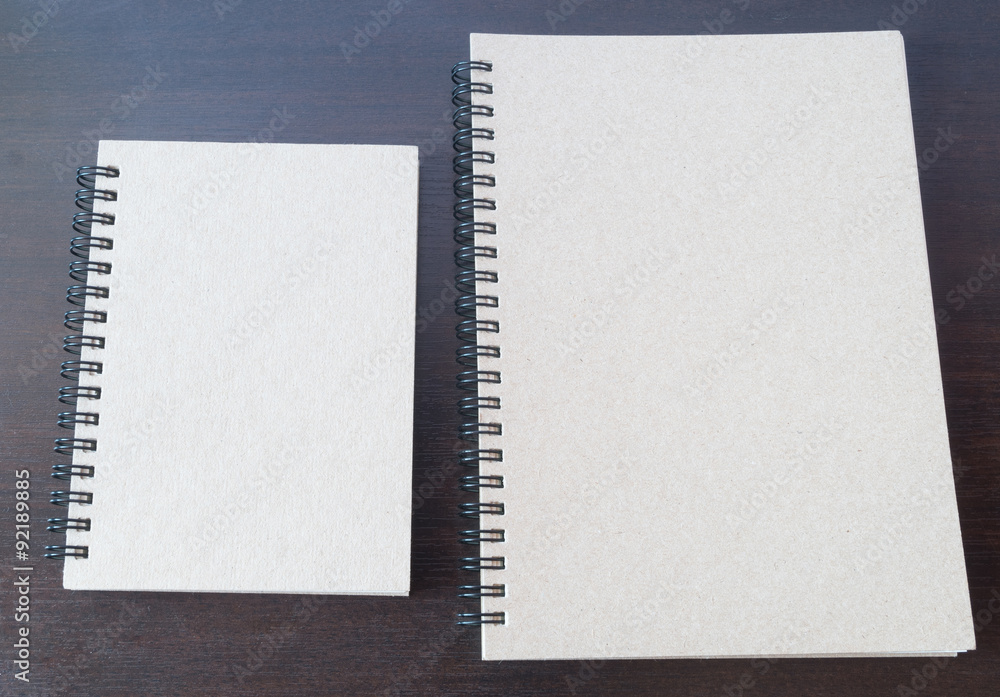A pair of textbook brown paper