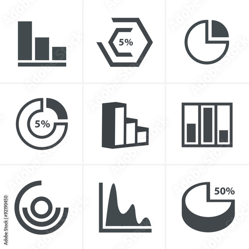 Simple set of diagram and graphs related vector icons for your d