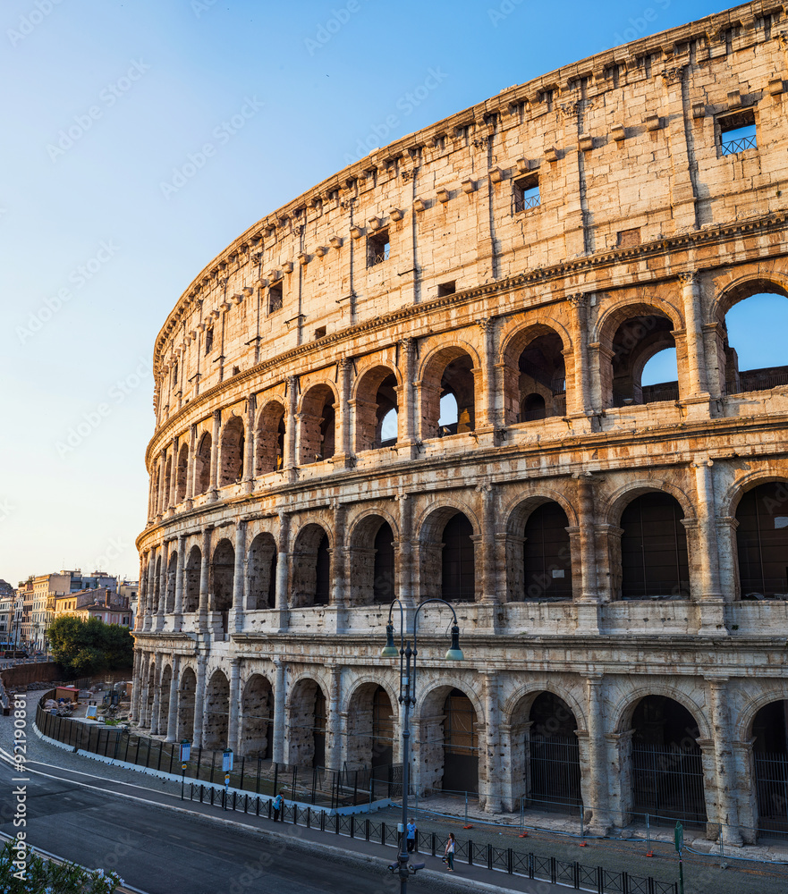 Colosseum in the morning in Rome, Italy