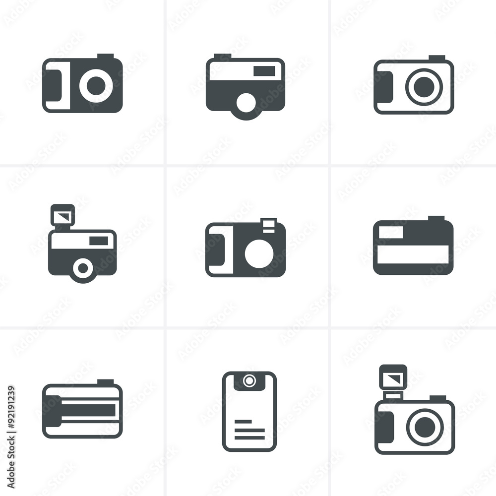 Camera vector icons set Camera vector icons set