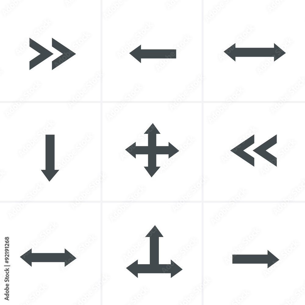 Vector of black arrow icons Vector of black arrow icons