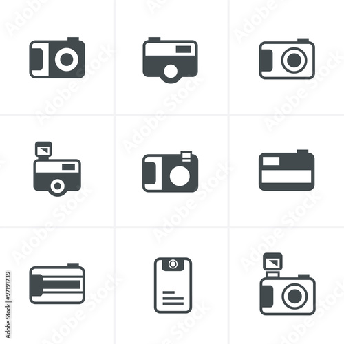 Camera vector icons set
