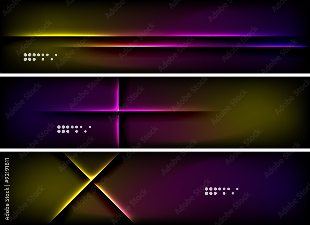 Naklejka premium Set of banner, header backgrounds with place for your message