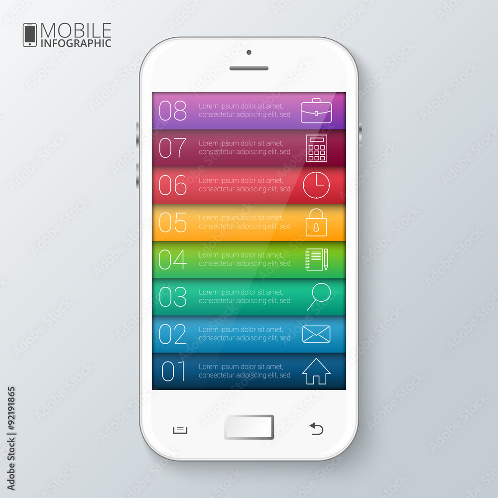Vector mobile phone for infographic. Vector mobile phone for infographic.