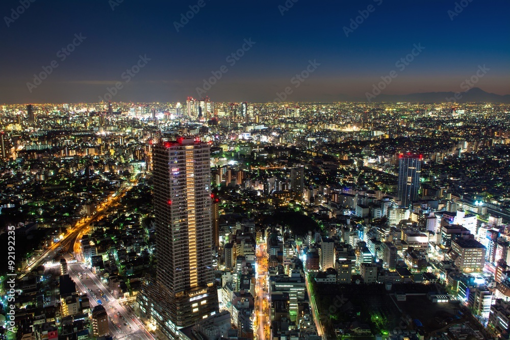 東京・池袋方面から望む大都会の夜景