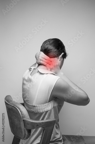 Young woman having pain in the neck,Pain in the neck © aradaphotography