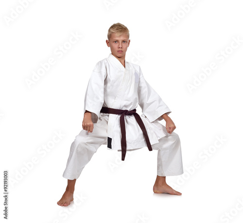 boy training karate