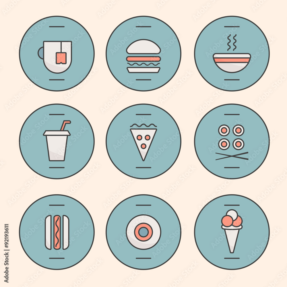 Set of Fast Food Icons