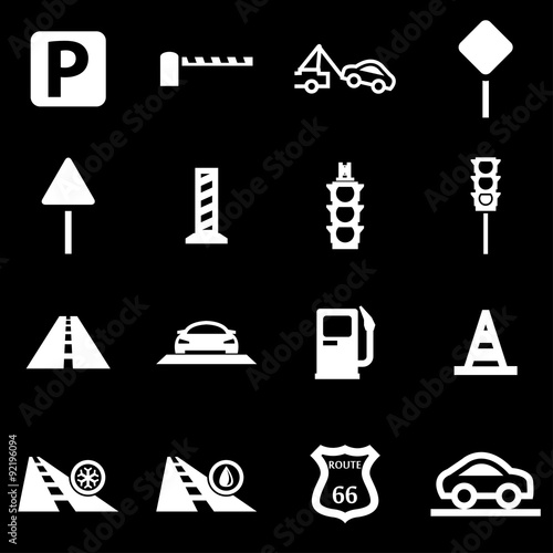Vector white road icon set