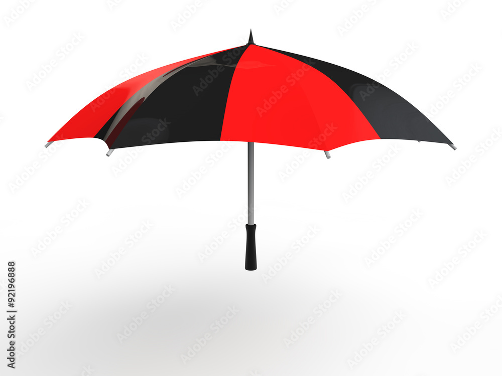 3d red and black umbrella