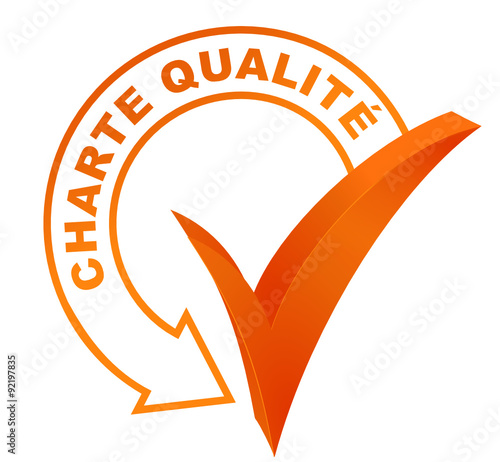 charte qualité sur symbole validé orange