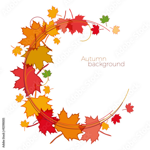 Vector dead leaves, autumn background