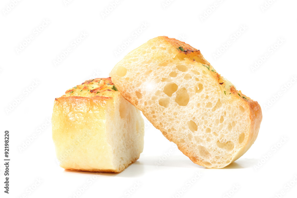 Garlic Bread homemade isolate on white background Garlic Bread homemade isolate on white background