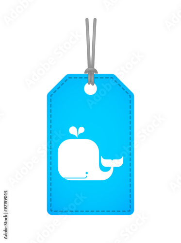 Isolated label icon with a whale