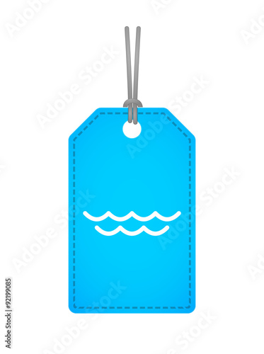 Isolated label icon with a water sign