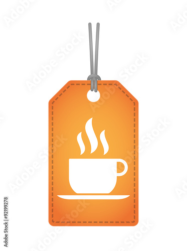 Isolated label icon with a cup of coffee