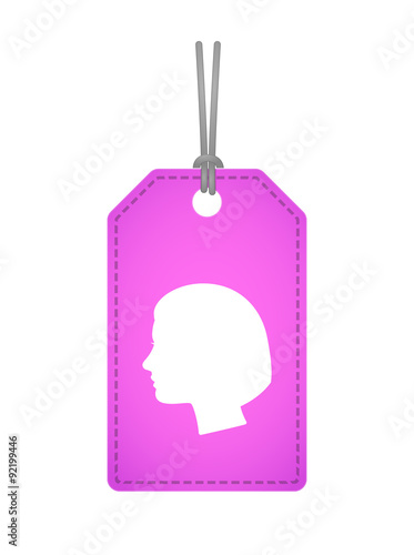 Isolated label icon with a female head