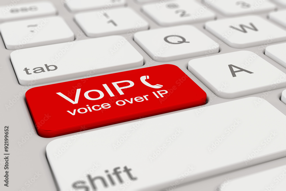 Fototapeta premium Tastatur - voice over IP - rot