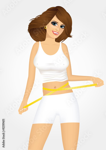 beautiful woman with measuring tape