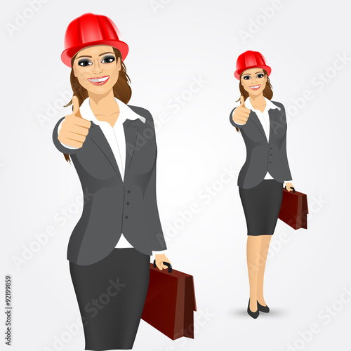 architect business woman with briefcase
