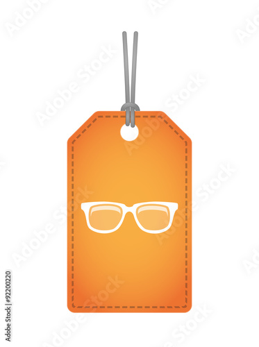 Isolated label icon with a glasses