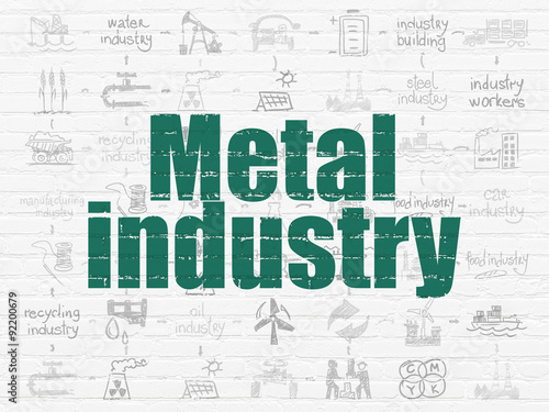 Manufacuring concept: Metal Industry on wall background