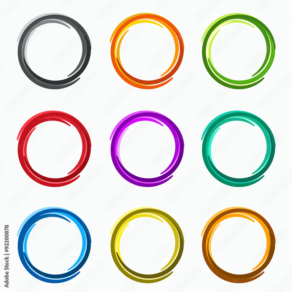 Color abstract circles. Loops logo elements of template Color abstract circles. Loops logo elements of template