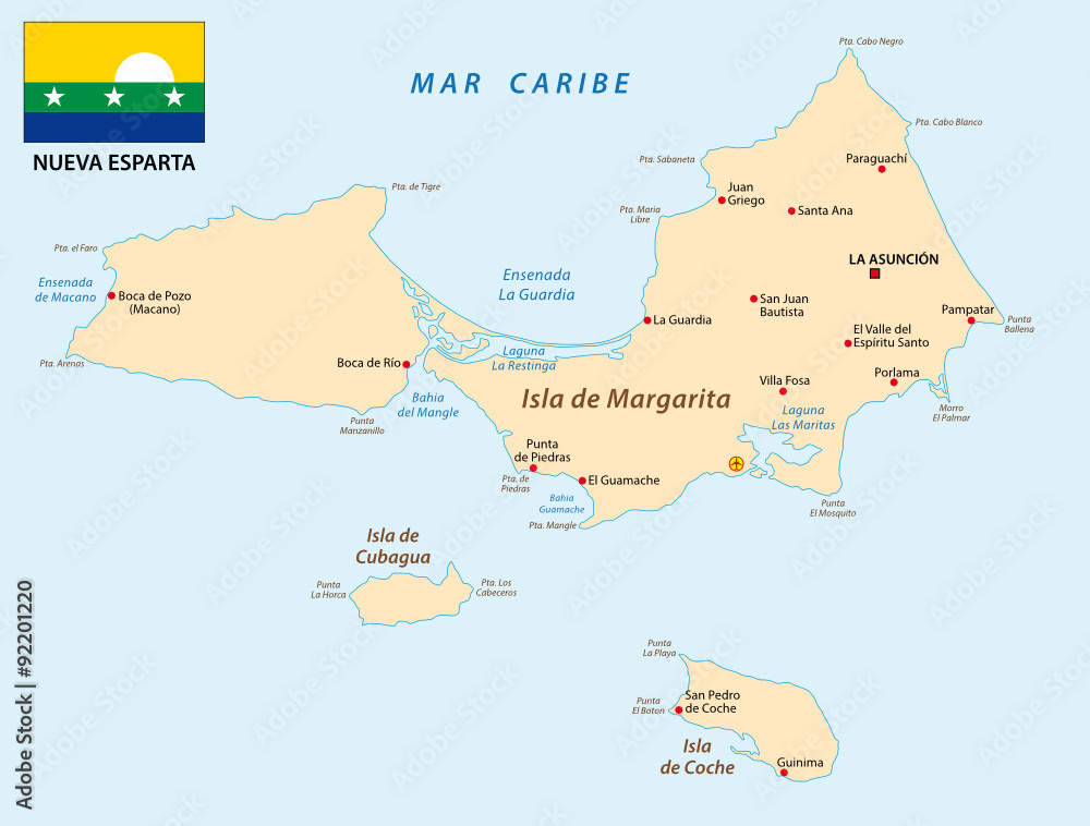 nueva esparta map with flag