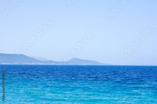 summer sea on an island on the background of rocks