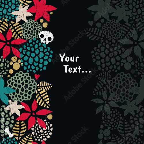 Vertical seamless background with skull.