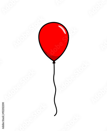 Red Balloon, a hand drawn vector illustration of a red balloon, perfect to use for projects like party, birthday celebrations, new years, decoration element, etc.