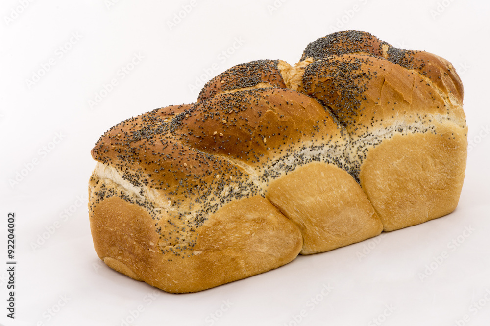 Challah on white background