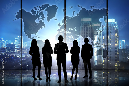 Silhouette of successful business team #92204670