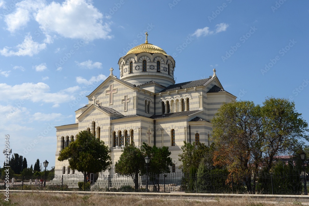 Chersonese, St. Vladimir's Cathedral. Ancient Greek Chersonesus Taurica near Sevastopol in Crimea.