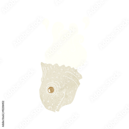 cartoon old fish head