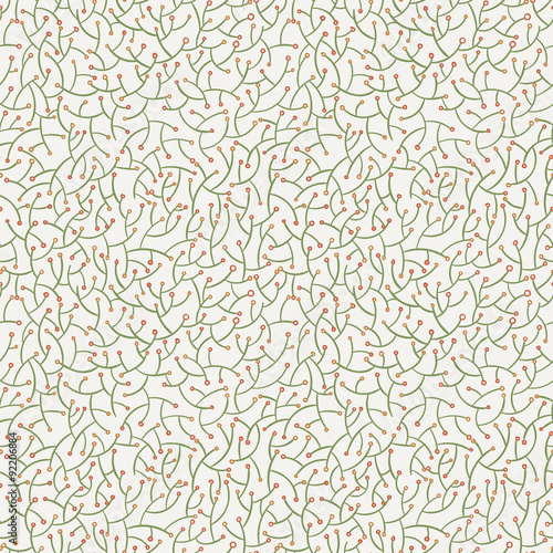 Seamless vector floral pattern of short branches of curves with