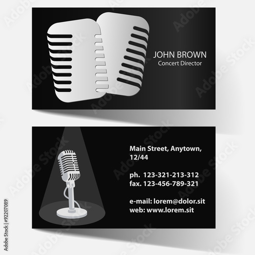 business card with microphone