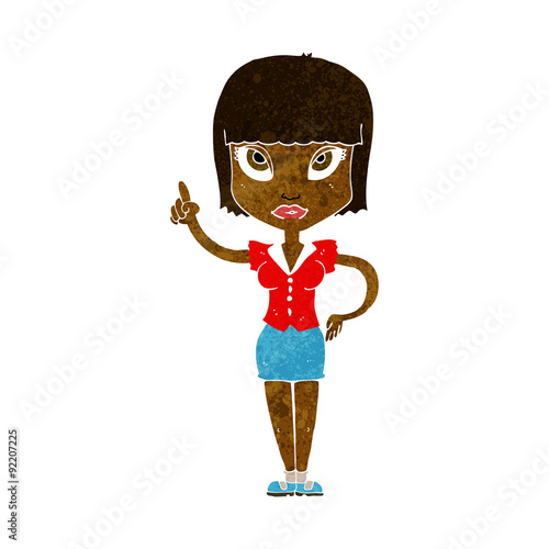 cartoon pretty girl with idea