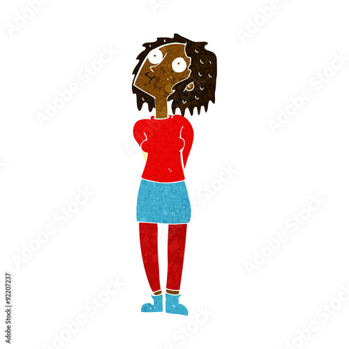 cartoon curious woman
