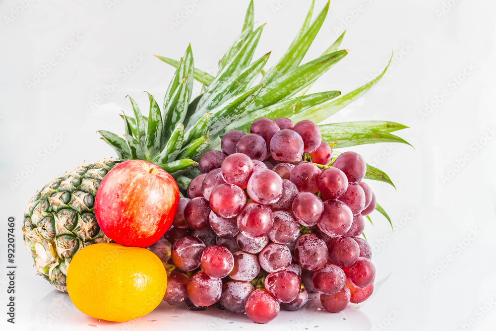 Grapes and fruits on background. Grapes and fruits on background.