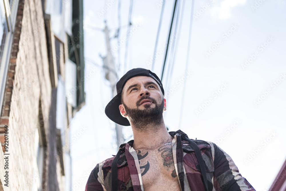 A sexy man with tattoo