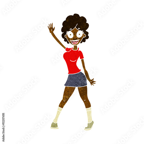 cartoon woman dancing